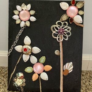 Jewelry art using broken jewelry! Set of 3!!